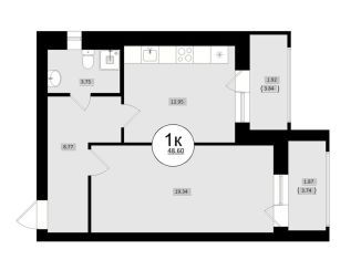 Продам 1-комнатную квартиру, 48.6 м2, Самара, Октябрьский район