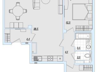 Продается 2-комнатная квартира, 78.3 м2, деревня Борисовичи, Балтийская улица, 17А