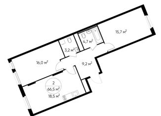 Продажа 2-комнатной квартиры, 66.5 м2, Москва, деревня Рассказовка, 1