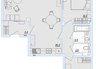 Продажа 2-комнатной квартиры, 77.1 м2, деревня Борисовичи, Балтийская улица, 17А