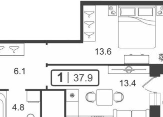 Продам 1-комнатную квартиру, 38 м2, Тюмень, Центральный округ, улица Мельникайте, 2к18