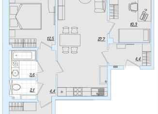 Продаю трехкомнатную квартиру, 78.8 м2, деревня Борисовичи, Балтийская улица, 17А