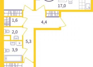 2-комнатная квартира на продажу, 58.1 м2, Свердловская область