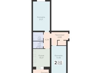 Продается 2-ком. квартира, 75 м2, Орёл, улица Панчука, 83