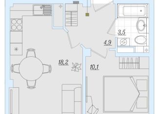 Продаю 1-комнатную квартиру, 39.1 м2, Псковская область, Балтийская улица, 17А