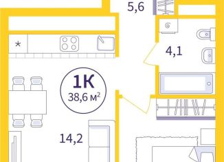 Продам 1-комнатную квартиру, 36.7 м2, Екатеринбург, метро Уралмаш, улица 22-го Партсъезда