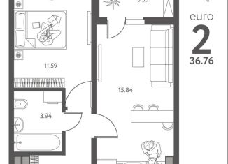 Продам 1-комнатную квартиру, 36.8 м2, Липецкая область