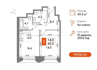 Продам 2-комнатную квартиру, 45.3 м2, Москва, улица Академика Волгина, 2с3