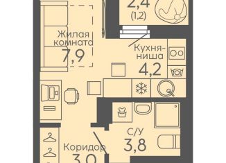 Квартира на продажу студия, 20 м2, Екатеринбург, жилой комплекс Новокольцовский, 6