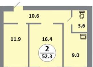 Продажа 2-ком. квартиры, 52.3 м2, Красноярский край, Соколовская улица, 54