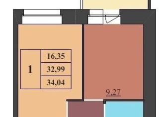 Продается 1-ком. квартира, 34 м2, Ярославль