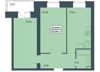 Продажа 2-ком. квартиры, 55.9 м2, Красноярский край, улица Светлова, 13