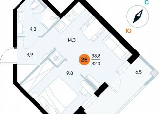 Продам 1-ком. квартиру, 38.4 м2, поселок городского типа Заозерное, улица Аллея Дружбы, 10А