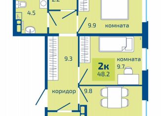 2-ком. квартира на продажу, 48.2 м2, Пермь