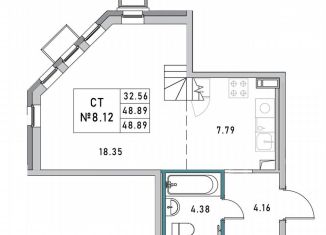 Продам квартиру студию, 48.9 м2, Выборг, 1-я Южная улица, 8