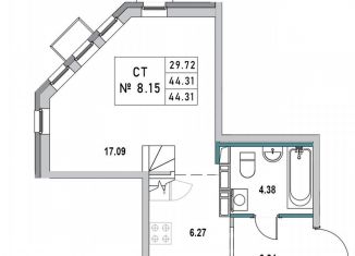 Продается квартира студия, 44.3 м2, Выборг, 1-я Южная улица, 8