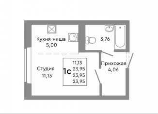 Продается однокомнатная квартира, 24 м2, Челябинск