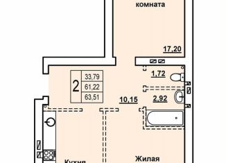 Двухкомнатная квартира на продажу, 63.5 м2, Саратов, проспект Строителей, 38Б