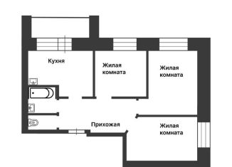 Продам трехкомнатную квартиру, 60.1 м2, Благовещенск, Артиллерийская улица, 87