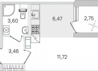 Квартира на продажу студия, 26.6 м2, Пушкин