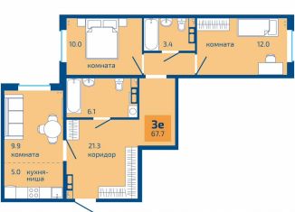 Продажа 3-комнатной квартиры, 67.7 м2, Пермь