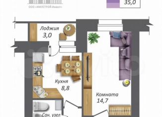 Продаю однокомнатную квартиру, 35 м2, Орёл, улица Родзевича-Белевича, 22, Северный район
