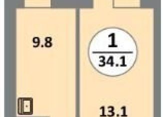 Однокомнатная квартира на продажу, 34.5 м2, Красноярский край, Соколовская улица, 54