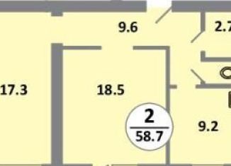 2-ком. квартира на продажу, 58.7 м2, Красноярский край, Соколовская улица, 54