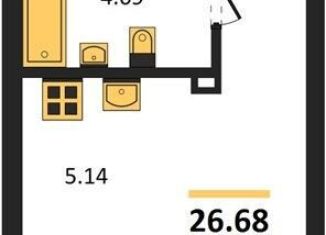 Продается квартира студия, 26.7 м2, Екатеринбург, Ленинский район