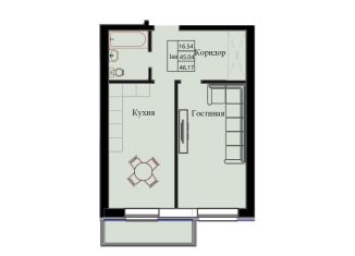 Продам однокомнатную квартиру, 46.2 м2, Красноярский край