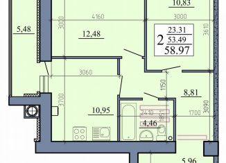 Продается двухкомнатная квартира, 59 м2, Рыбное