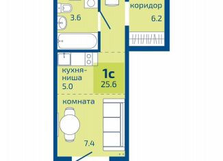 Продается квартира студия, 25.6 м2, Пермь