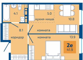 Продам 2-комнатную квартиру, 41.9 м2, Пермь, Целинная улица, 59