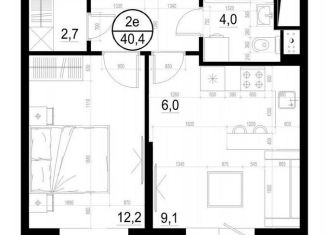 1-ком. квартира на продажу, 40.4 м2, Одинцово, ЖК Союзный, к3