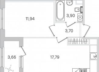 Продаю 1-комнатную квартиру, 39.2 м2, Пушкин