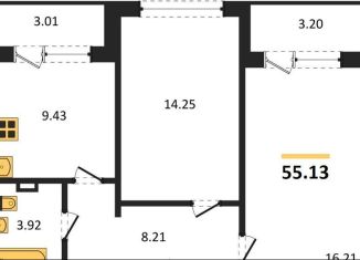 Продам двухкомнатную квартиру, 55.1 м2, Воронеж