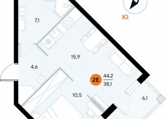 Продаю 1-комнатную квартиру, 43.8 м2, поселок городского типа Заозерное, улица Аллея Дружбы, 10А