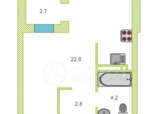 Продаю квартиру студию, 29.3 м2, Тюмень, улица Пожарных и Спасателей, 5к1
