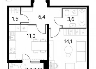 Продается 1-ком. квартира, 38.2 м2, Люберцы, Рождественская улица, 10