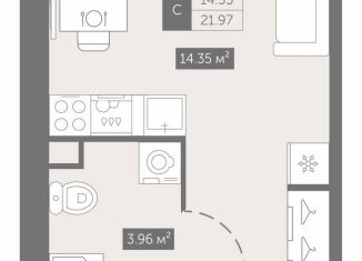 Продажа квартиры студии, 22 м2, Санкт-Петербург