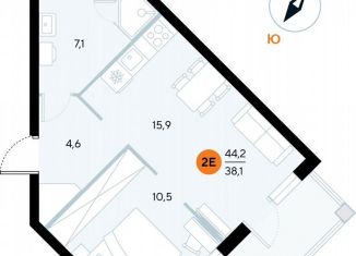 Продам 1-комнатную квартиру, 43.9 м2, поселок городского типа Заозерное, улица Аллея Дружбы, 10А