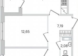 Продается двухкомнатная квартира, 53.8 м2, Пушкин