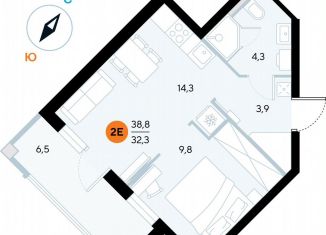 Продажа 1-ком. квартиры, 38.4 м2, поселок городского типа Заозерное, улица Аллея Дружбы, 10А