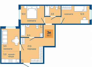 Продается 3-комнатная квартира, 68.7 м2, Пермь