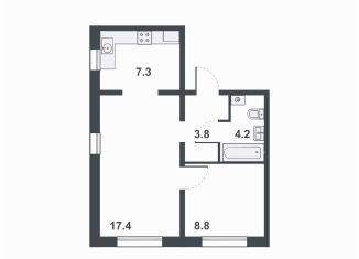 2-комнатная квартира на продажу, 41.5 м2, Киров, Прибрежный бульвар, 6, ЖК Ривер Парк
