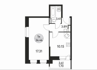 Продам однокомнатную квартиру, 34.8 м2, Тюмень, Полевая улица, 4