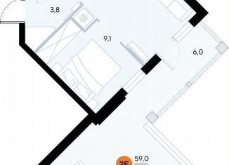 Продам 1-ком. квартиру, 58.7 м2, поселок городского типа Заозерное, улица Аллея Дружбы, 10А