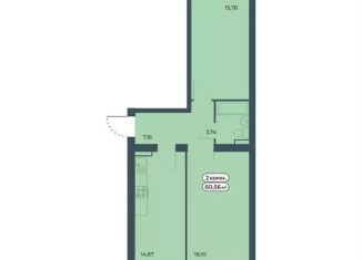 Продается 2-ком. квартира, 60.6 м2, Красноярский край, улица Светлова, 13