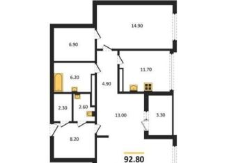 Продается 2-ком. квартира, 92.8 м2, Воронеж, Краснознамённая улица, 57/4