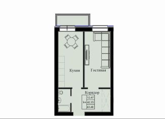 1-комнатная квартира на продажу, 43.5 м2, Красноярский край